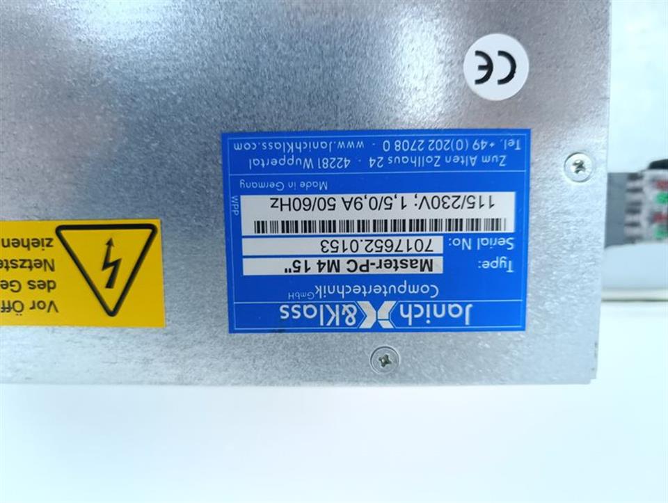 Janich & Klass Computertechnk AMT Bedientafel Master-PC M4 15" TESTED TOPZUSTAND