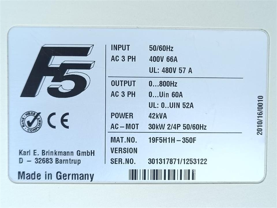 KEB Frequenzumrichter 19F5H1H-350F + Standard Keyboard TESTED & TOP ZUSTAND