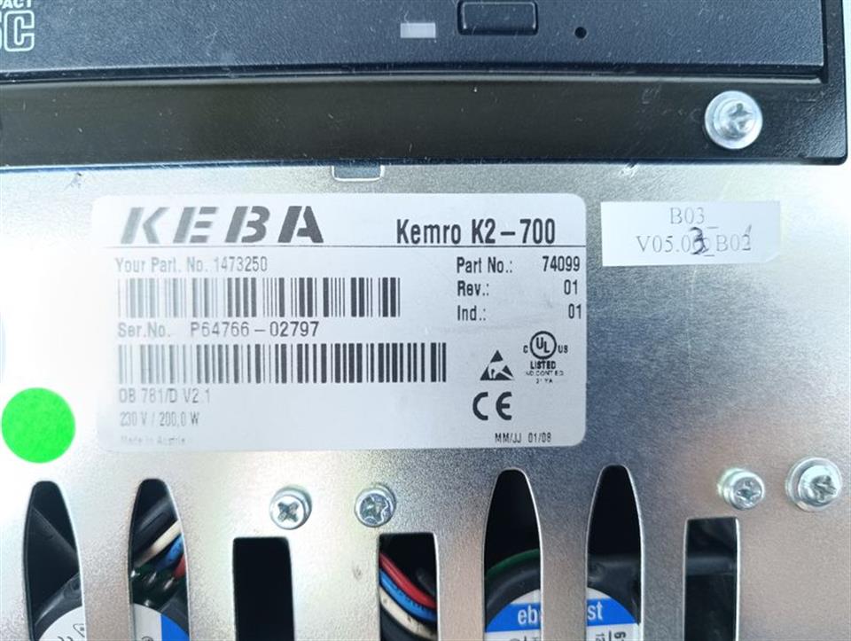 KEBA KEMRO K2-700 OB781/D V2.1 Part No. 74099 Rev.01 NEUWERTIG