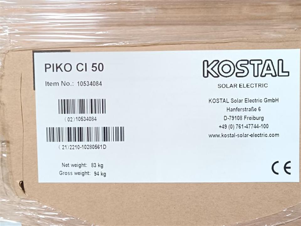 Kostal Wechselrichter PIKO CI 50 kW Photovoltaik Solar WLAN Nr. 10534084 SEALED