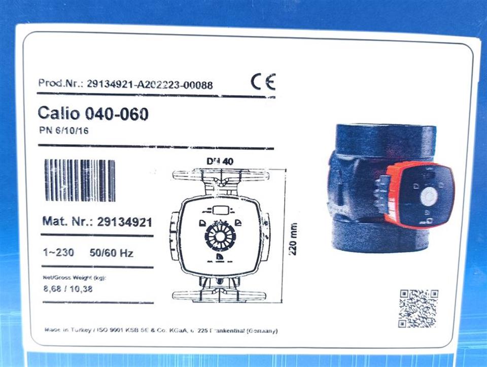 KSB Calio 040-060 Heizungsumwälzpumpe Mat. Nr.: 29134921 UNUSED & OVP