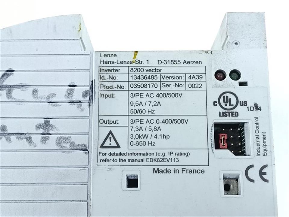 Lenze 8200 Vector E82EV302K4C E82EV302_4C 400V 3,0kW TESTED & GEBRAUCHT
