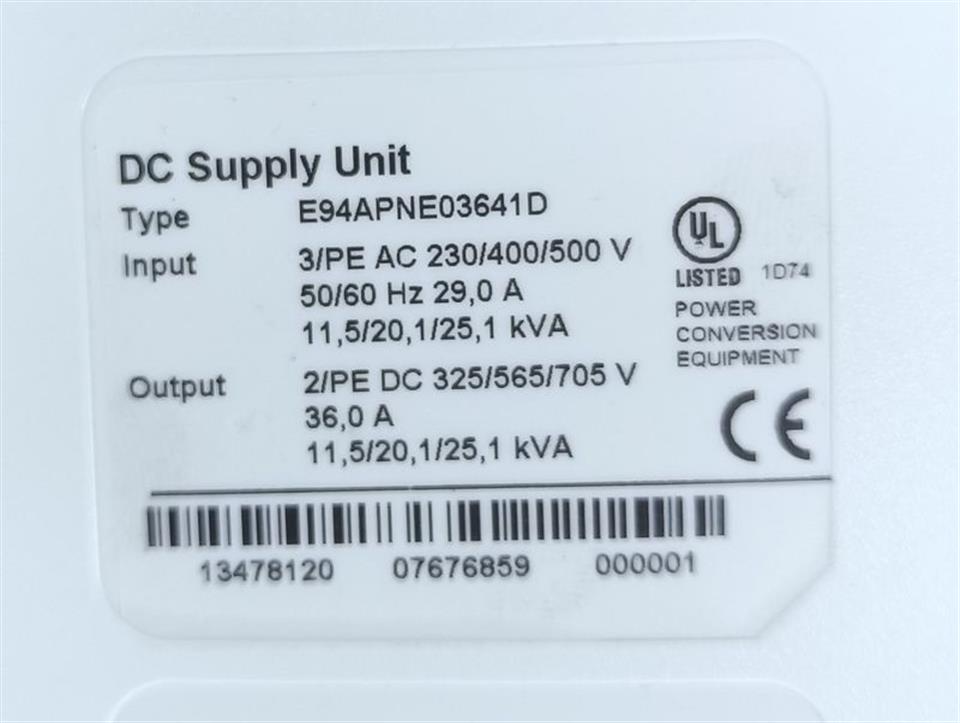 Lenze DC Supply E94APNE03641 E94APNE03641D TESTED TOP ZUSTAND