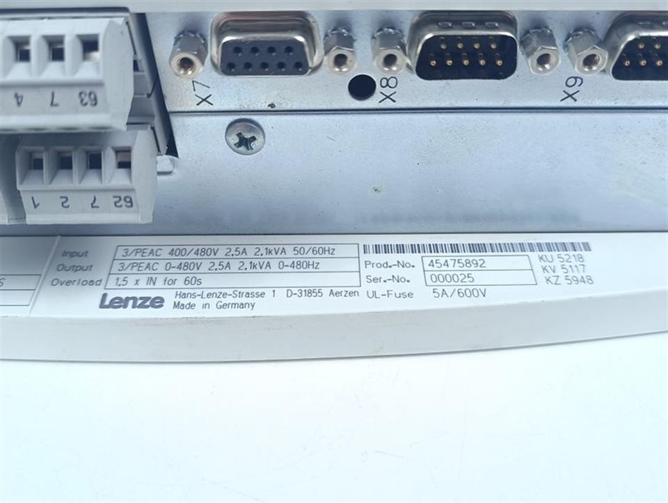 Lenze EVS9322-ES 33.9322SE.20.21. Servo Drive ID.NO: 00450919 TESTED TOP ZUSTAND