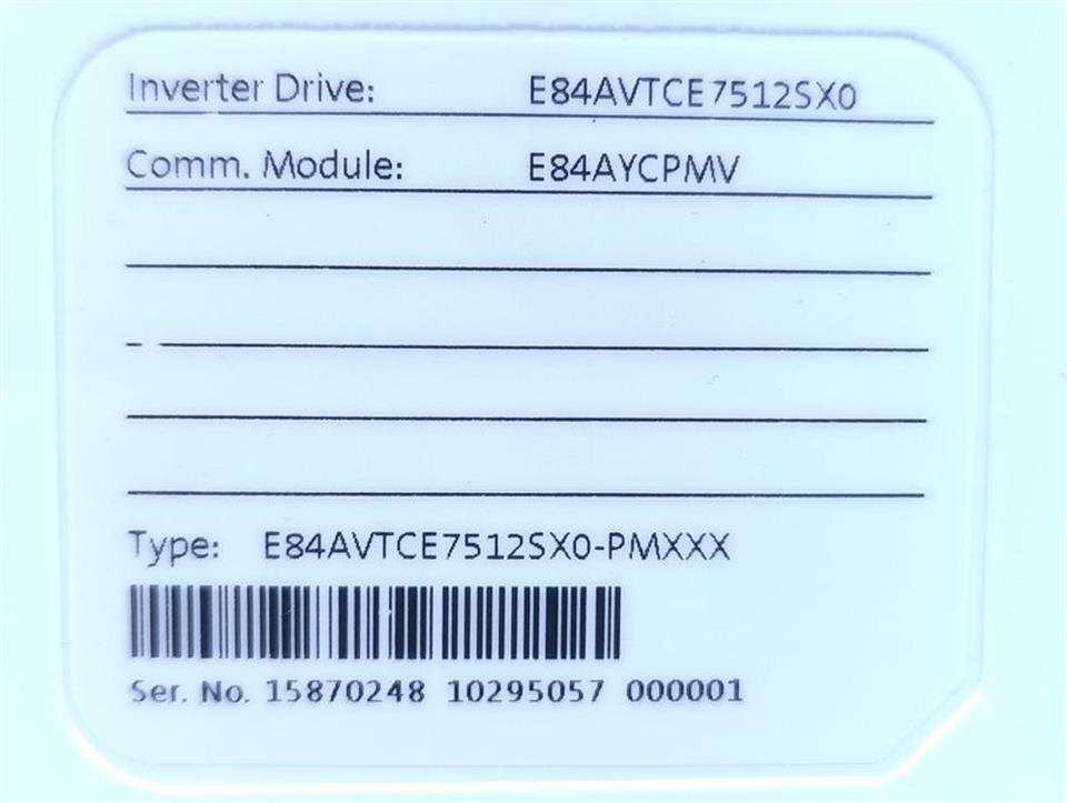 Lenze Inverter Drives 8400 E84AVTCE7512SX0 TopLine C UNUSED & OVP