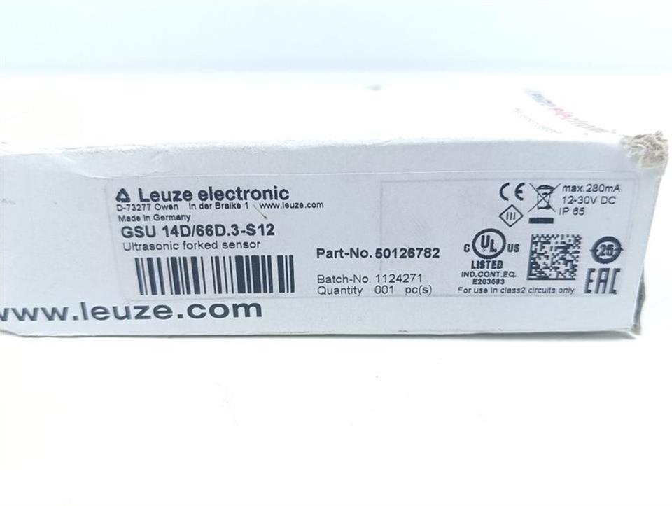 LEUZE GSU 14D/66D.3-S12 50126782 Ultrasonic Forked Sensor UNUSED & OVP
