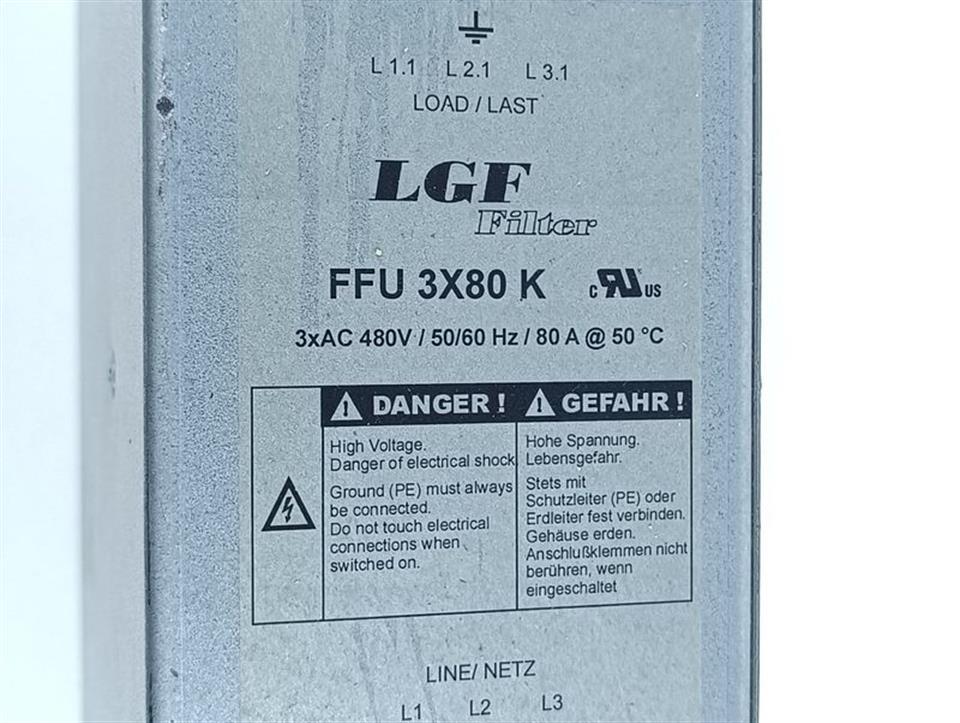 LGF Filter FFU 3X80 K 3xAC 480V 50/60 Hz 80A UNUSED