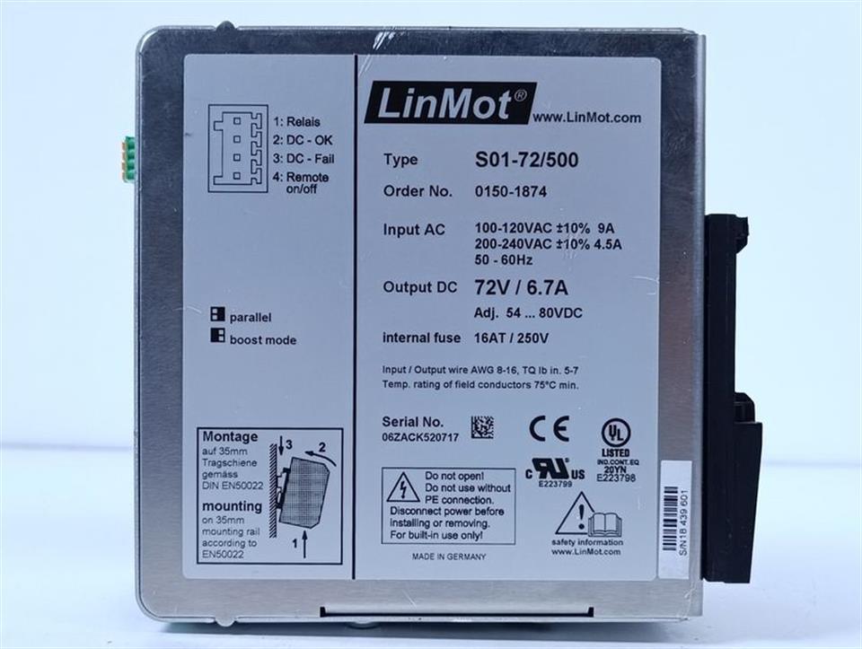 LinMot S01-72/500 72B/6.7A TESTED & NEUWERTIG