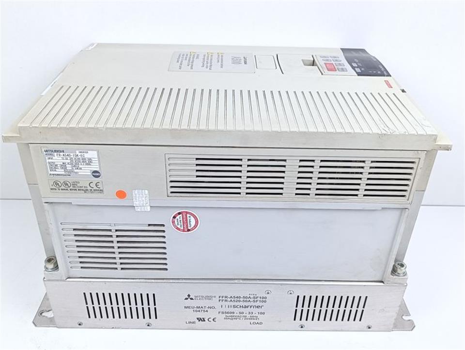 Mitsubishi FR-A540-15K-EC Inverter + FFR-A540-50A-SF100 TESTED & GEBRAUCHT GUT