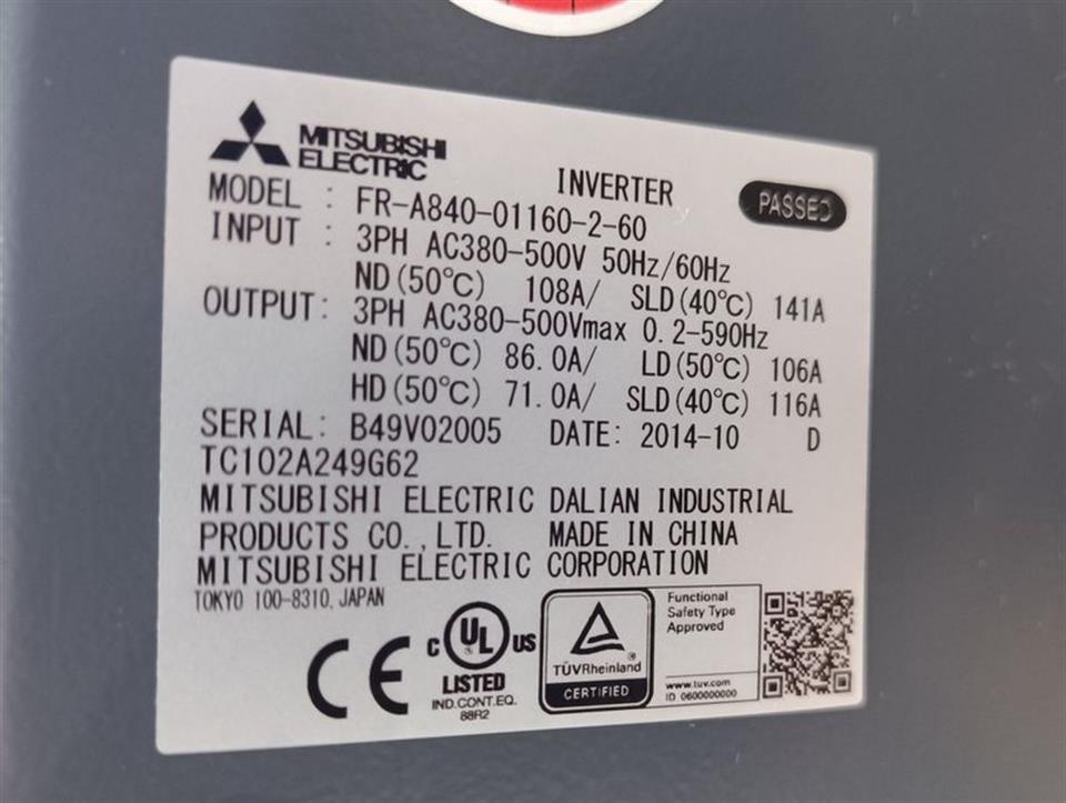 Mitsubishi FR-A840-01160-2-60 Frequency Inverter TESTED & TOP ZUSTAND