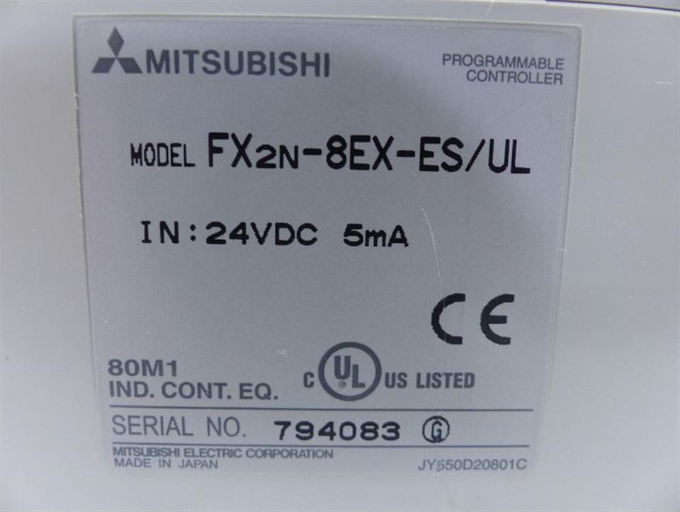 Mitsubishi FX2N-8EX-ES/UL 24VDC 5mA Programmable Controller TOP ZUSTAND
