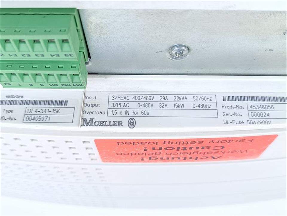 Moeller DF4-341-15K ID.No: 00405971 29A 22kW TESTED & TOP ZUSTAND