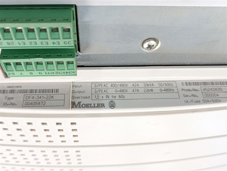 Moeller DF4-341-22K ID.No: 00405972 47A 22kW TESTED & TOP ZUSTAND