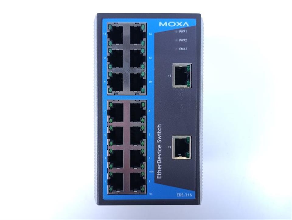 Moxa EDS-316 Rev.: 2.0  TESTED & TOP ZUSTAND