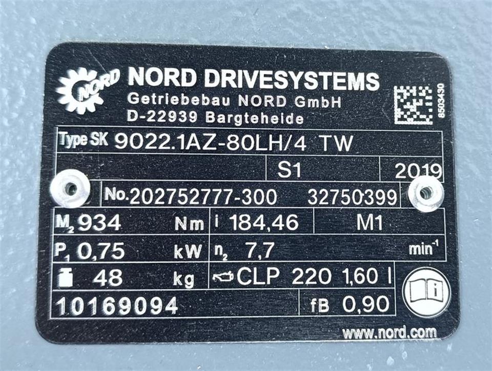 NORD Getriebemotor SK 80LH/4 TW + SK 90222.1AZ UNUSED
