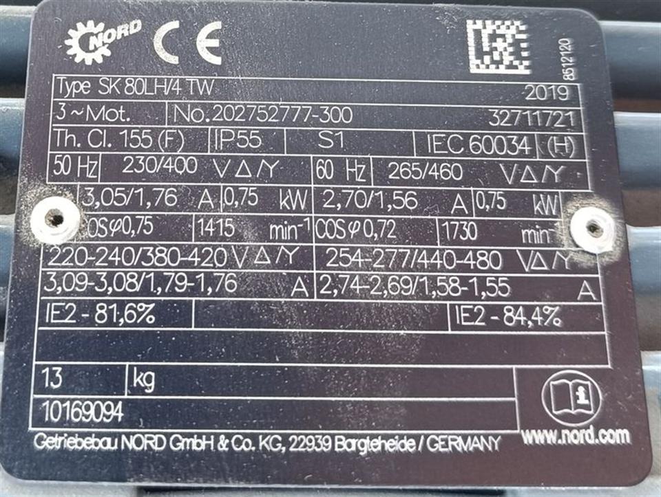 NORD Getriebemotor SK 80LH/4 TW + SK 90222.1AZ UNUSED