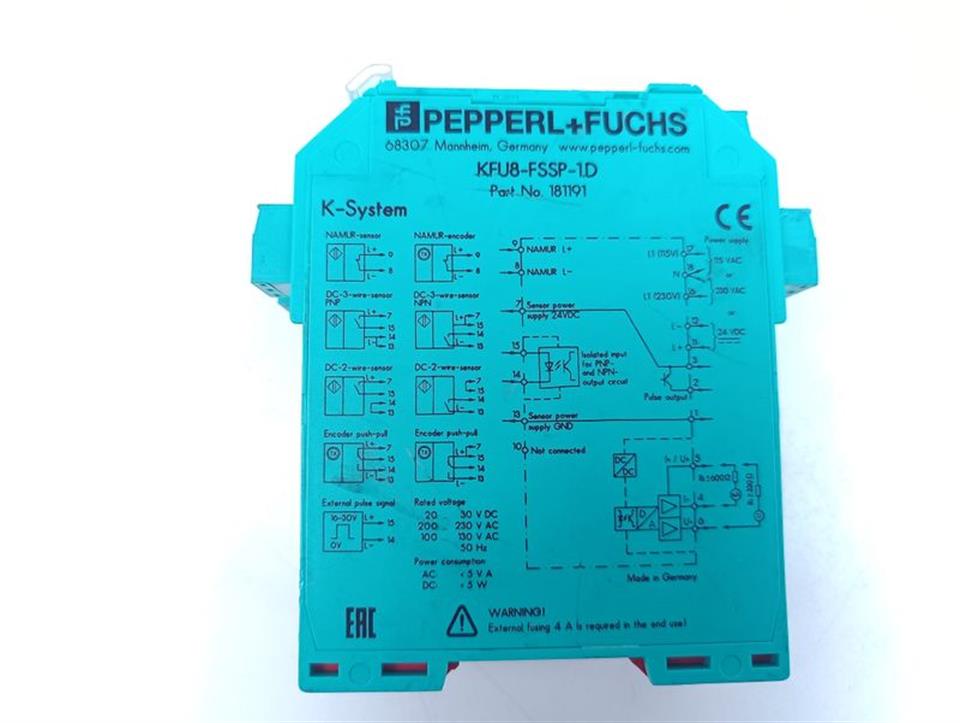 Pepperl+Fuchs K-System KFU8-FSSP-1.D Schaltverstärker 181191 TESTED TOP ZUSTAND