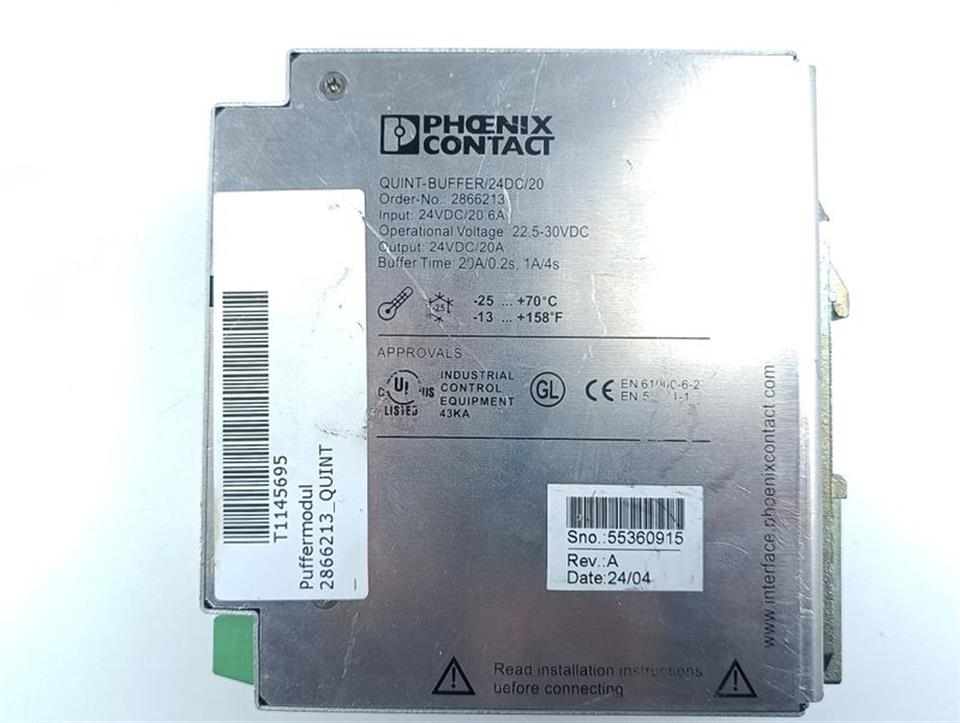 Phoenix Contact Quint Buffer/24DC/20 2866213 230V 20,6A TESTED  & TOP ZUSTAND