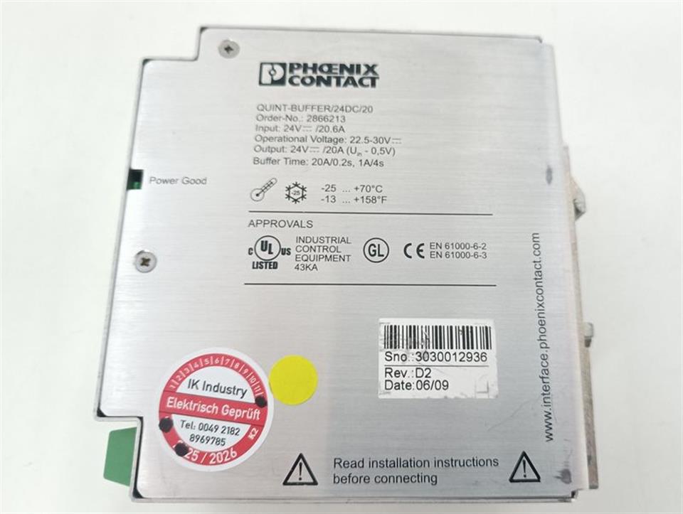 Phoenix Contact Quint-Buffer/24DC/20 Ord-Nr. 2866213 Rev D2 TESTED & TOP ZUSTAND