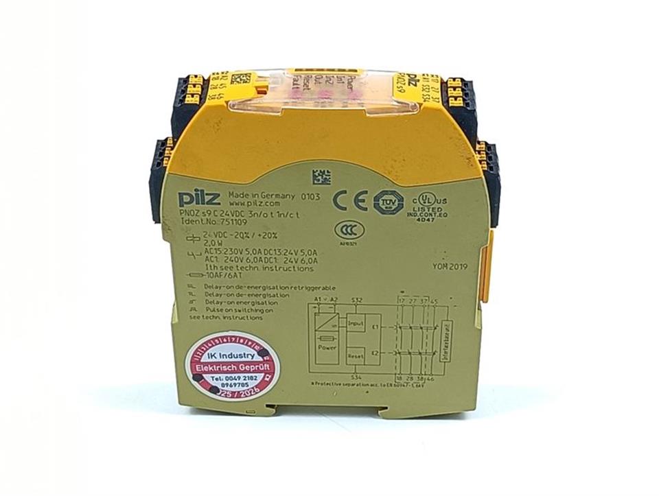 PILZ PNOZ s9 C 24VDC 3/no 1n/c t ID No.: 751109 TESTED & TOPZUSTAND