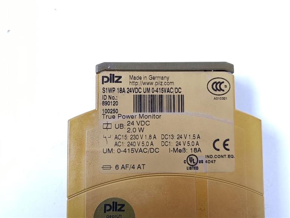 PILZ S1WP 18A 24VDC UM 0-415VAC/DC  ID NO : 890120 TOP ZUSTAND