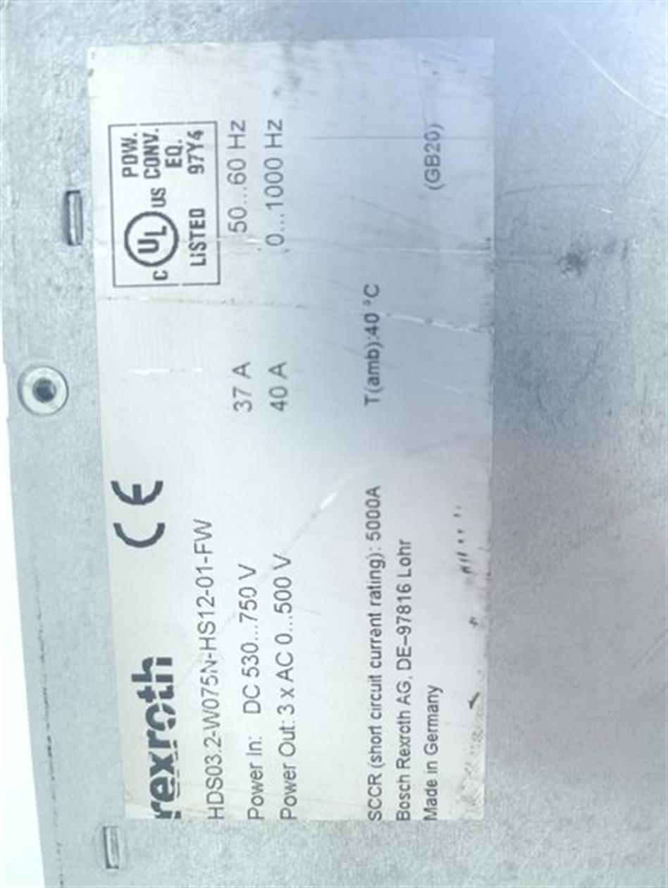 Rexroth HDS03.2-W075N-HS12-01-FW R9111900008 + DSS02.1+DLF1.1 TESTED TOP ZUSTAND