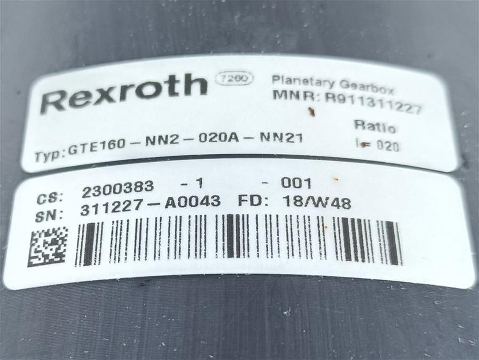 Rexroth Planetary Gearbox GTE160-NN2-020A-NN21 MNR: R911311227 Ratio i: 020 TOP