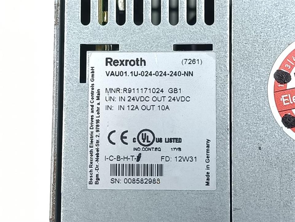 Rexroth Power Supply VAU01.1U-024-024-240-NN R911171024 GB1 TESTED & TOP ZUSTAND
