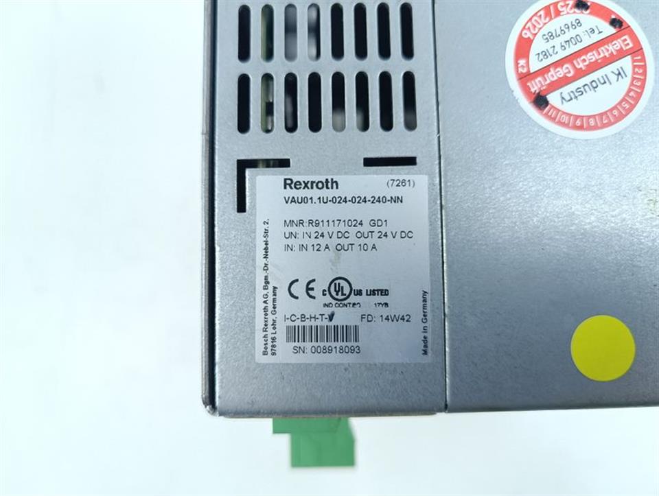 Rexroth Power Supply VAU01.1U-024-024-240-NN R911171024 GD1 TESTED & TOP ZUSTAND