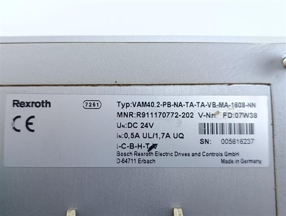 Rexroth VAM40.2-PB-NA-TA-TA-VB-MA-1608-NN MNR: R911170772-202 TOP ZUSTAND
