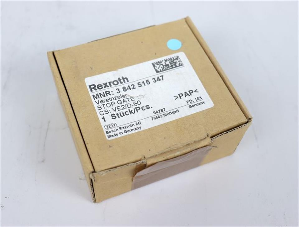 Rexroth Vereinzeler Stop Gate MNR: 3 842 515 347 CS: VE2/D-60 UNUSED OVP