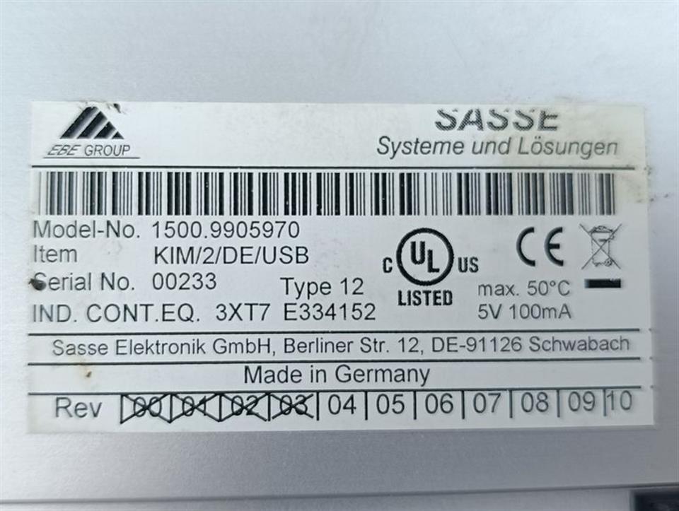 Sasse 1500.9905970 KIM/2/DE/USB TASTATUR TOP ZUSTAND