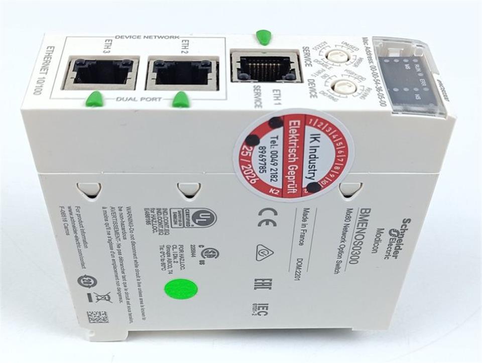 Schneider Electric Modicon BMENOS0300 Mx80 Network Option Switch NEUWERTIG