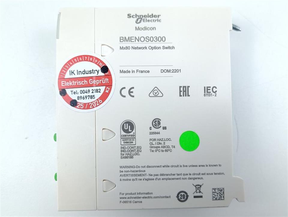 Schneider Electric Modicon BMENOS0300 Mx80 Network Option Switch NEUWERTIG