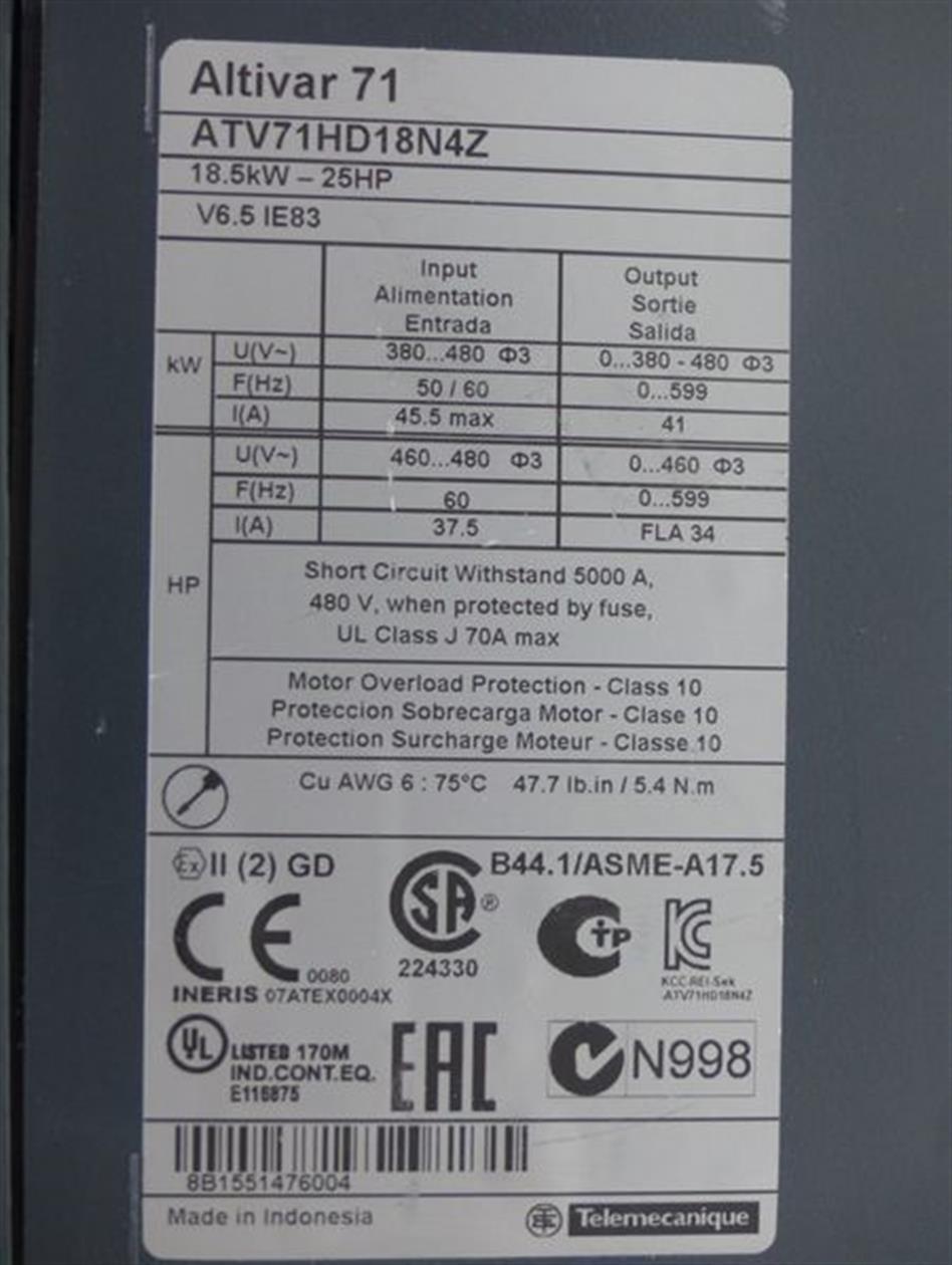 Schneider Telemecanique Altivar 71 ATV71HD18N4Z 18,5kW 400V TOP ZUSTAND TESTED