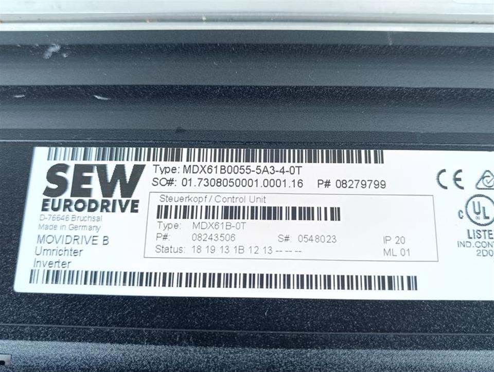 SEW EURODRIVE MDX61B0055-5A3-4-0T + MDX60A0054-5A3-4-00 TESTED & TOP ZUSTAND