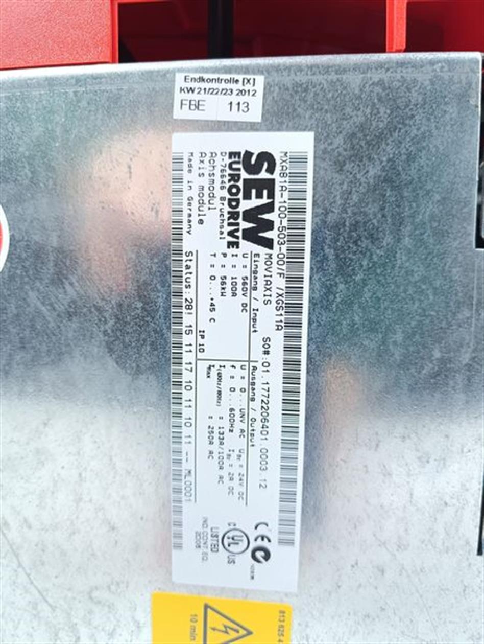 SEW Eurodrive MXA81A-100-503-00/F /XGS11A 56kW 100A TESTED NEUWERTIG OVP