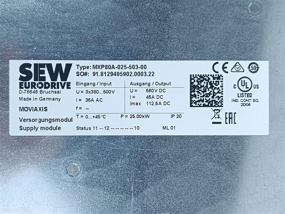 SEW Eurodrive MXP80A-025-503-00 Axis module 25kW TESTED TOP ZUSTAND
