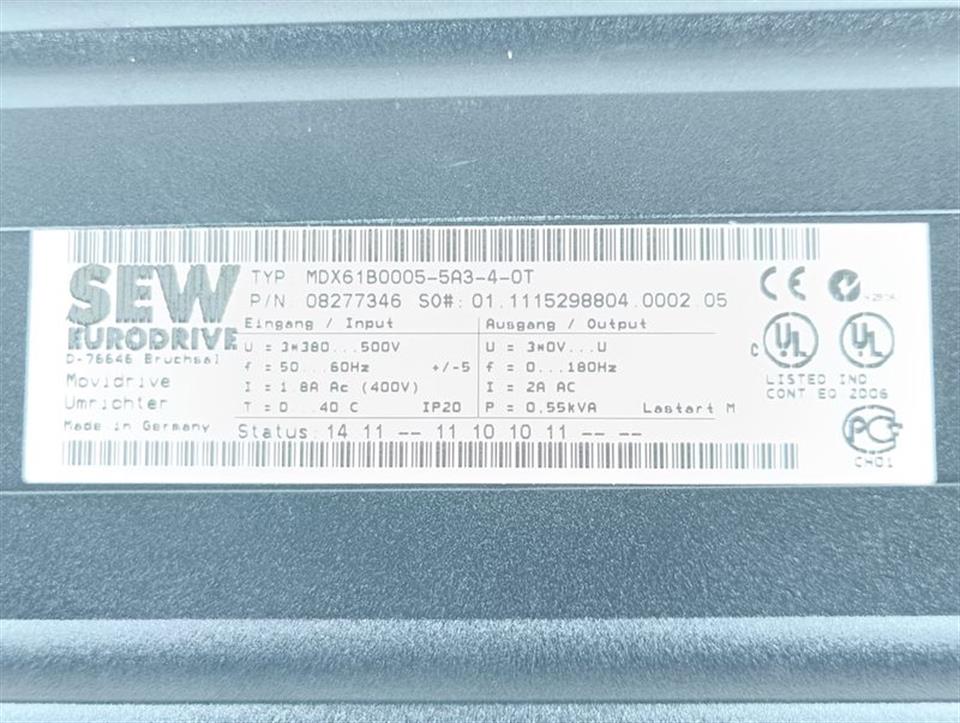 SEW MDX61B0005-5A3-4-0T 400V 0,55kW Abdeckung fehlt GEBRAUCHT GUT