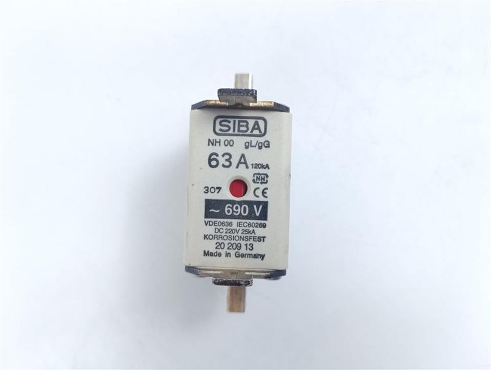 Siba NH 00 63A 120kA 690V DC220V 25kA 20 209 13 TOP ZUSTAND