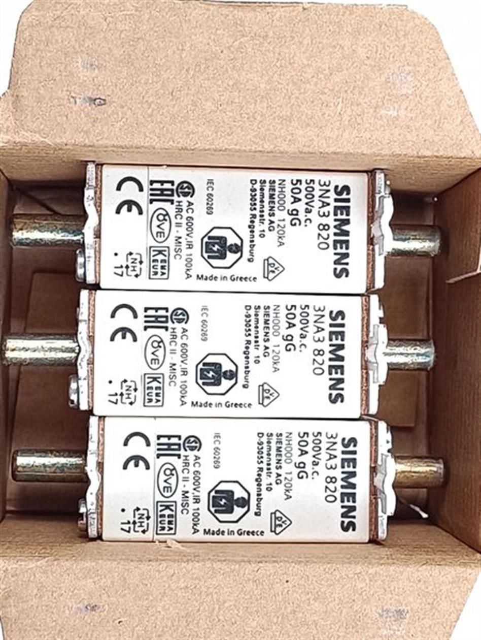 Siemens 3NA3 820 Sicherungseinsatz 3NA3820 UNUSED OVP