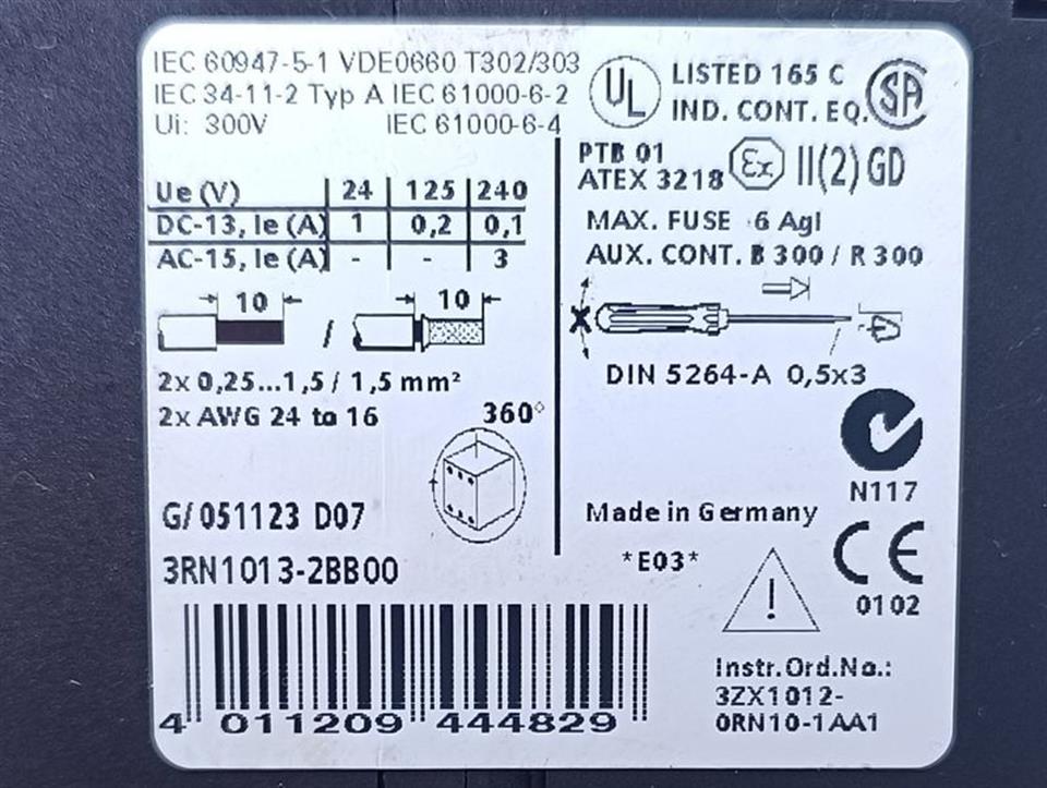 Siemens 3RN1013-2BB00 Motorschutzrelais TOP ZUSTAND