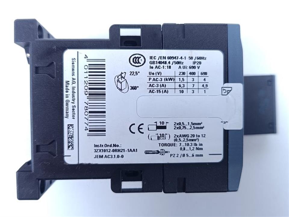 Siemens 3RT2015-1BB41 + 3RT2916-1BB00 Leistungsschütz TOP ZUSTAND