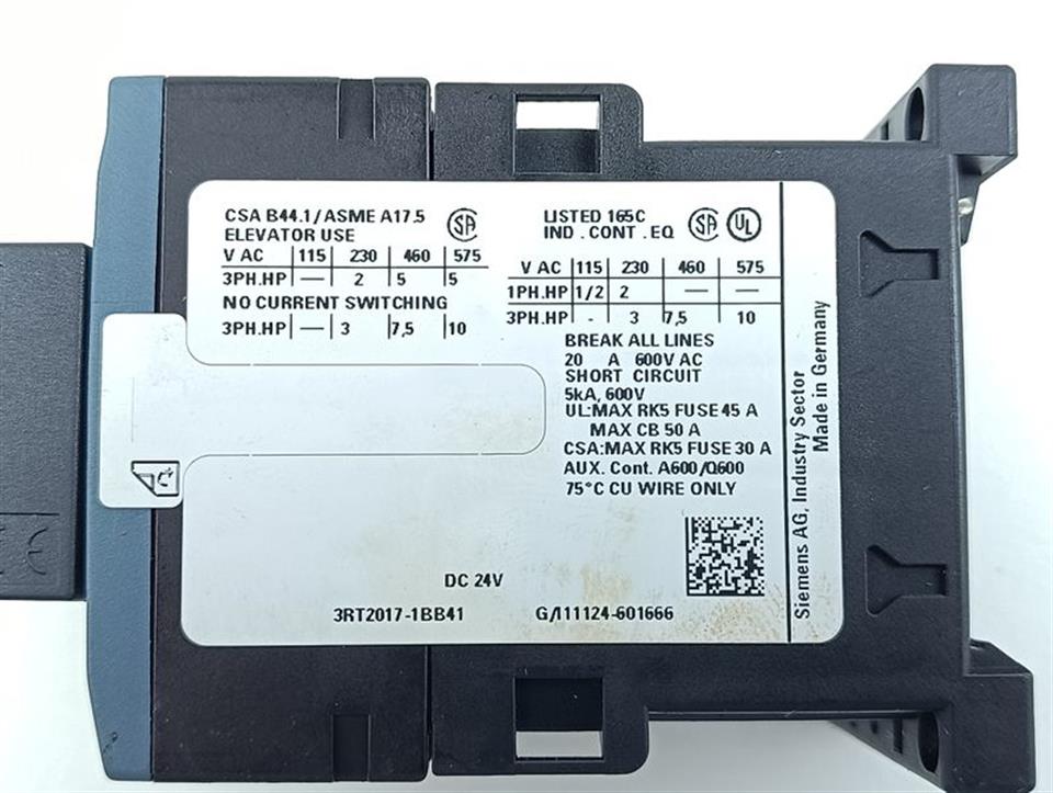 Siemens 3RT2017 Schütz 3RT2017-1BB41 + 3RT2916-1BB00 TOPZUSTAND