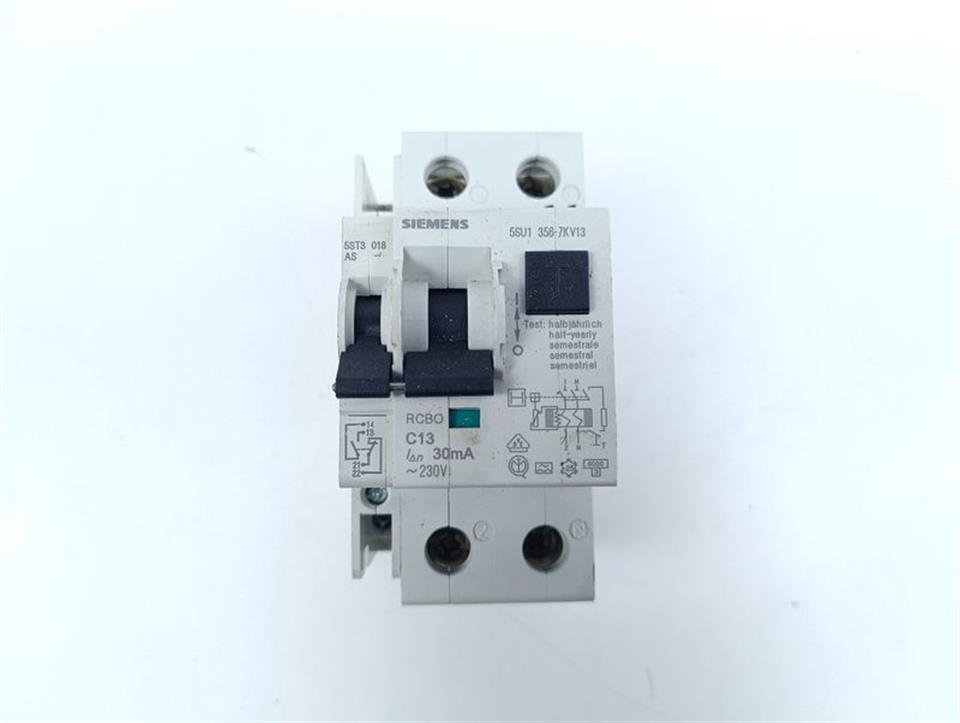 Siemens 5SU1356-7KV13 RCBO C13 30mA 230V + 5ST3 018 AS GEBRAUCHT GUT