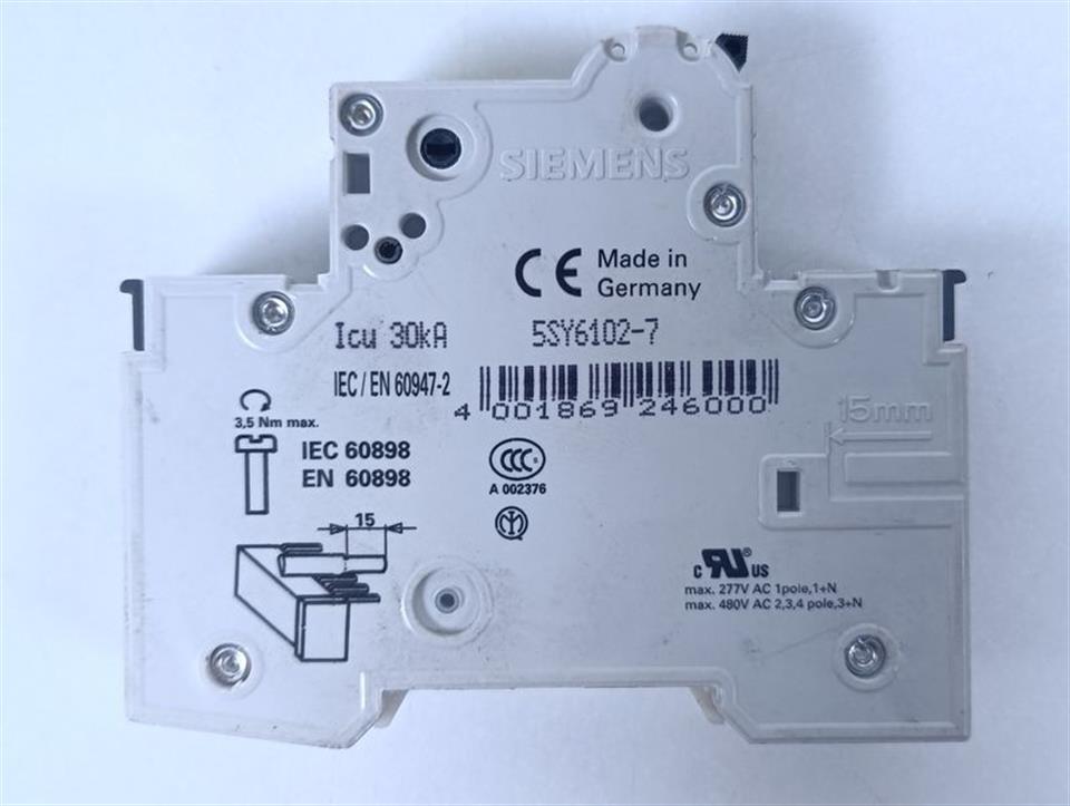 SIEMENS 5SY6102-7 IEC/EN 60947-2 5SY61 MCB C2 GEBRAUCHT GUT