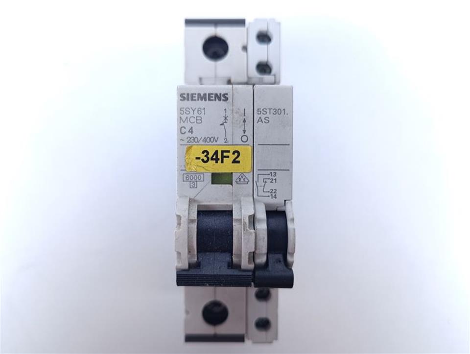 SIEMENS 5SY6104-7 MCB C4 + 5ST301.AS GEBRAUCHT GUT