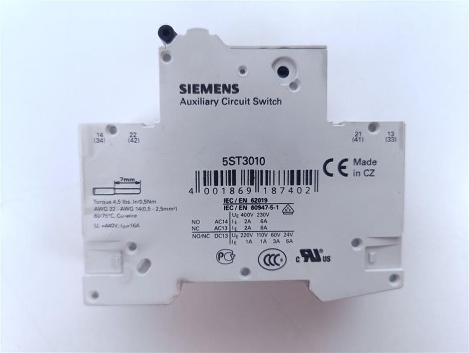SIEMENS 5SY6104-7 MCB C4 + 5ST301.AS GEBRAUCHT GUT