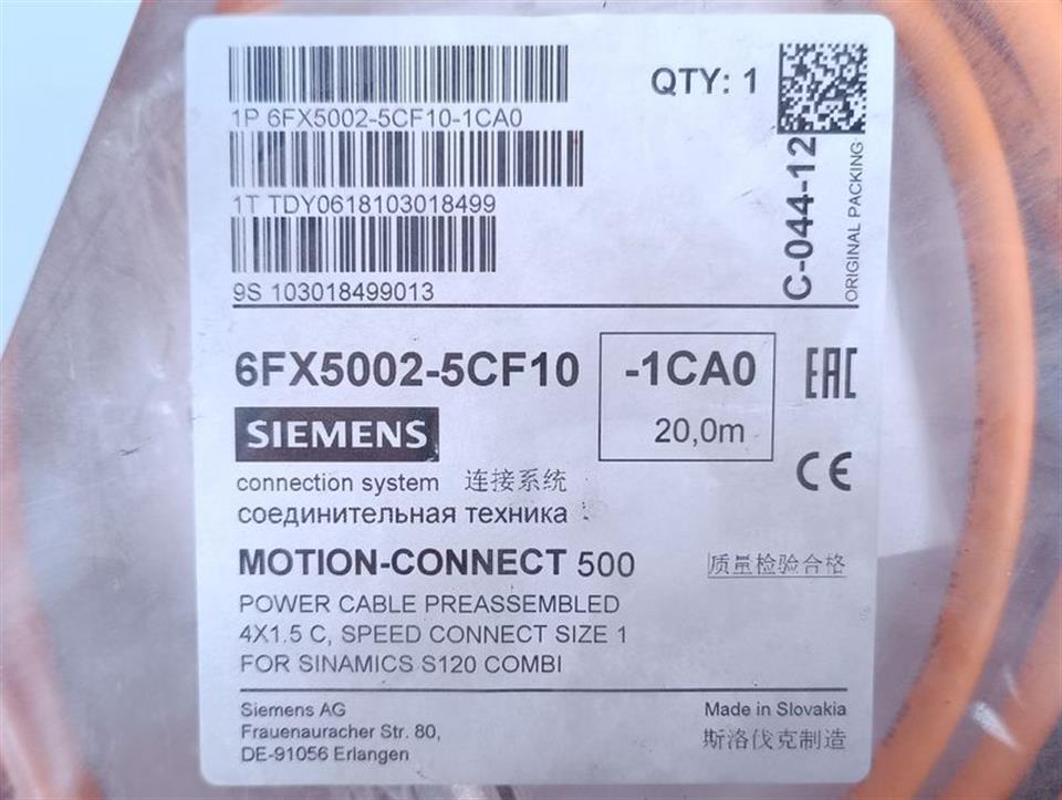 Siemens 6FX5002-5CF10 POWER CABLE 20M UNUSED & SEALED