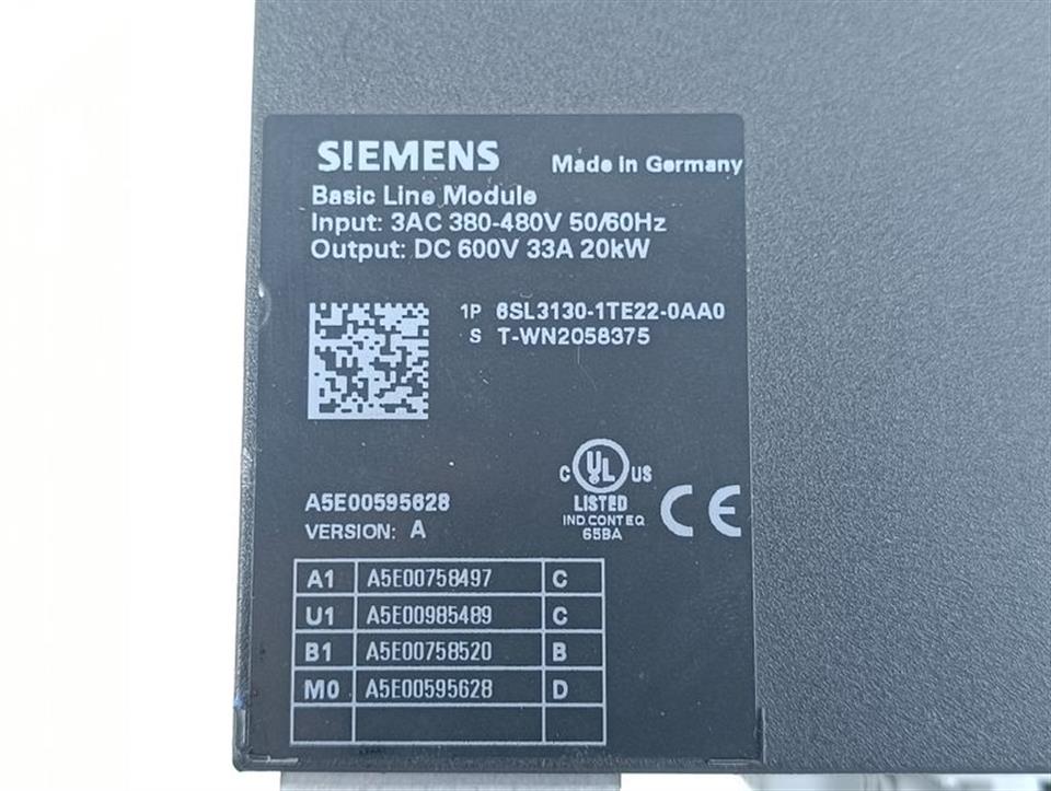 Siemens 6SL3130-1TE22-0AA0 Basic LIne Module Version A TESTED & NEUWERTIG